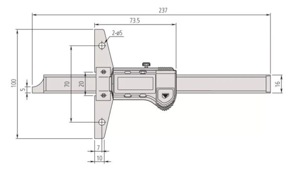 Mitutoyo 571-211-30 ABSOLUTE Digimatic Depth Gauge 0-150mm (0-6″) - Image 2