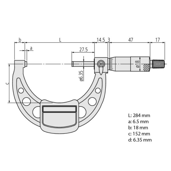 Mitutoyo 103-147-10 Outside Micrometer with Ratchet Stop 250-275mm - Image 2