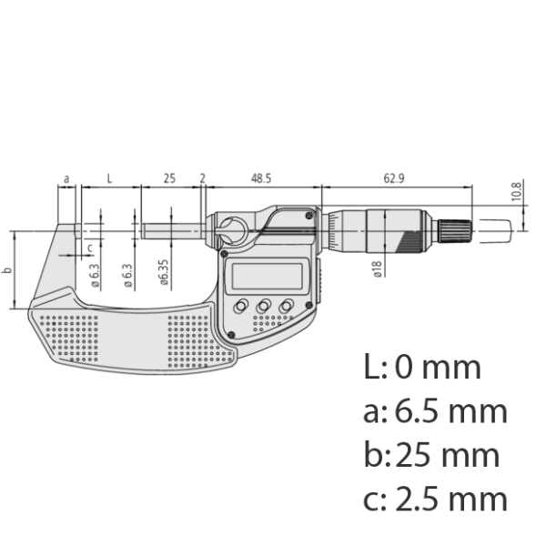 Mitutoyo 293-240-30 Digital Micrometer IP65 0-25mm - Image 4