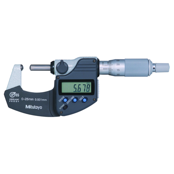 Mitutoyo 395-371-30 Digimatic Spherical Anvil & Spindle Tube IP65 Micrometer 0-25mm (0-1″)