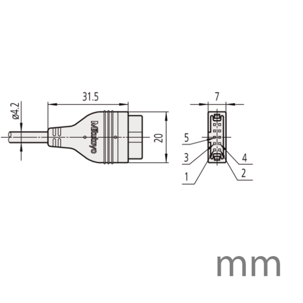 Mitutoyo 936937 Digimatic Data Cable Flat 10- Pin Type, 1 meter - Image 3