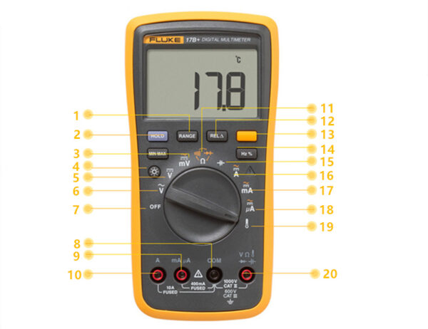 Fluke 17B+ Digital Multimeter (True RMS, CAT III 600V Safety Rating) - Image 4