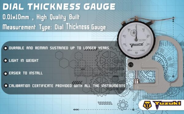Yuzuki Dial Thickness Gauge(0.01 – 10 mm) - Image 6