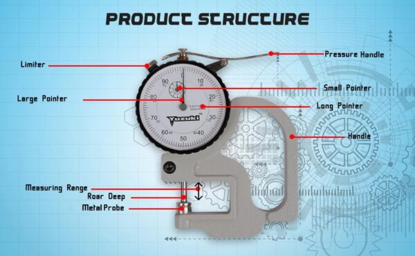 Yuzuki Dial Thickness Gauge(0.01 – 10 mm) - Image 4