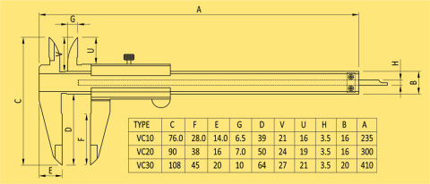 Baker VC 10, 0- 150mm Vernier Caliper ( With OEM Calibration Certificate) - Image 4