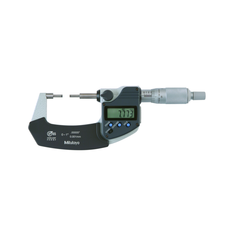 Mitutoyo 331-361-30 (0.001mm) Digimatic Spline IP65 Micrometer 2mm Measuring Face 0-25.4mm (0-1″)